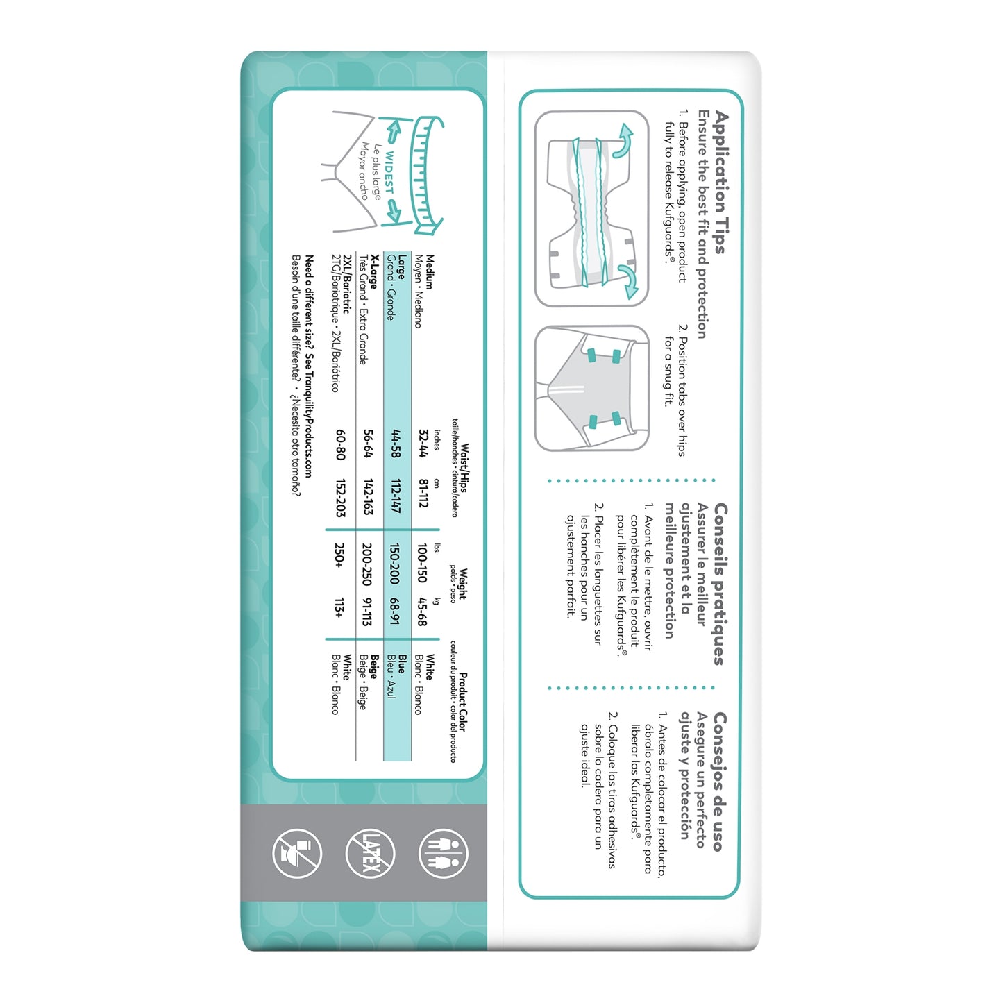 Unisex Adult Incontinence Brief Tranquility® Essential Large Disposable Heavy Absorbency