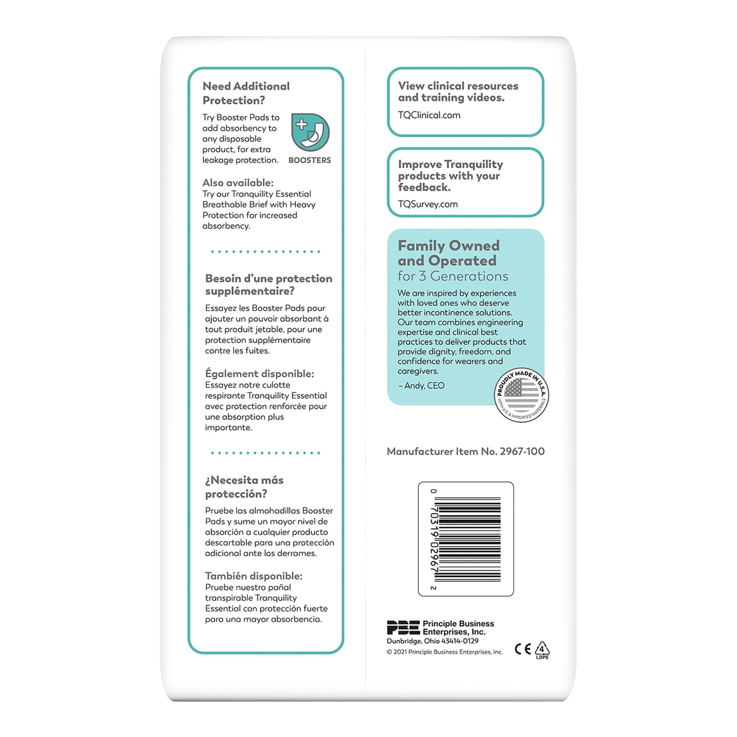 Unisex Adult Incontinence Brief Tranquility® Essential X-Large Disposable Moderate Absorbency