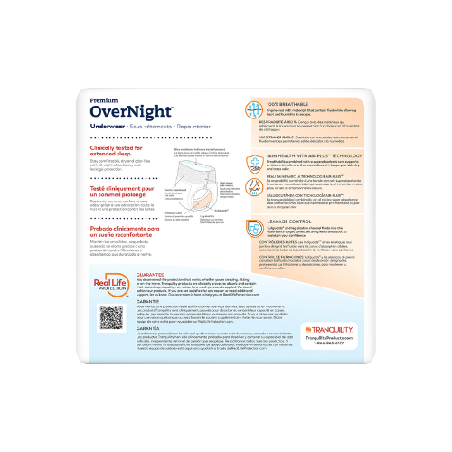 Unisex Adult Absorbent Underwear Tranquility® Premium OverNight™ Pull On with Tear Away Seams X-Large Disposable Heavy Absorbency