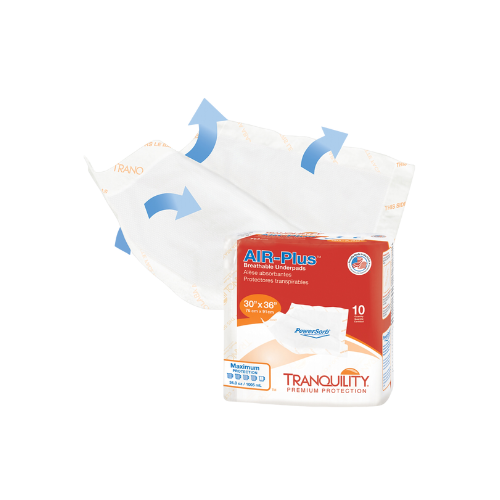 Disposable Underpad Tranquility® AIR-Plus™ 30 X 36 Inch Powersorb® Material Heavy Absorbency
