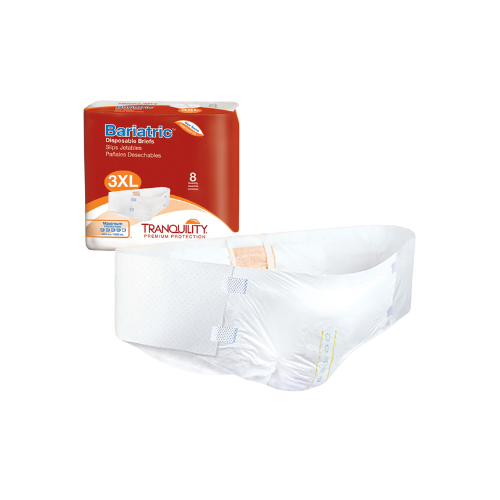 Unisex Adult Incontinence Brief Tranquility® Bariatric 3X-Large Disposable Heavy Absorbency
