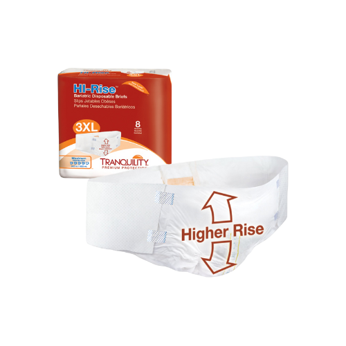 Unisex Adult Incontinence Brief Tranquility® HI-Rise™ Bariatric 3X-Large Disposable Heavy Absorbency