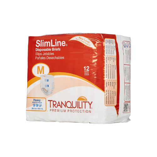 Unisex Adult Incontinence Brief Tranquility® Slimline® Medium Disposable Heavy Absorbency