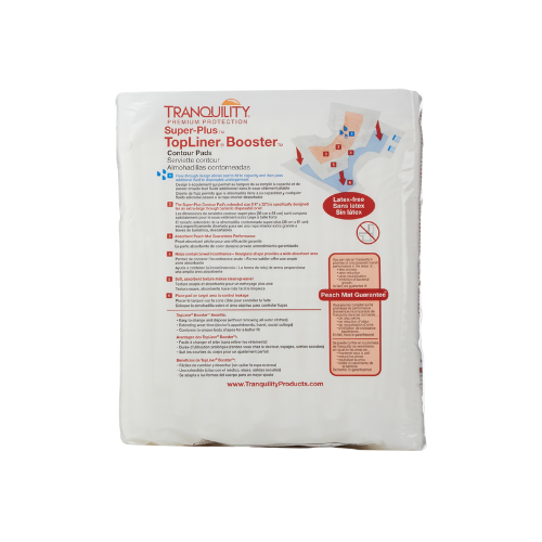 Booster Pad Tranquility® Top Liner® Contour 14 X 32 Inch Heavy Absorbency Super Absorbent Core One Size Fits Most