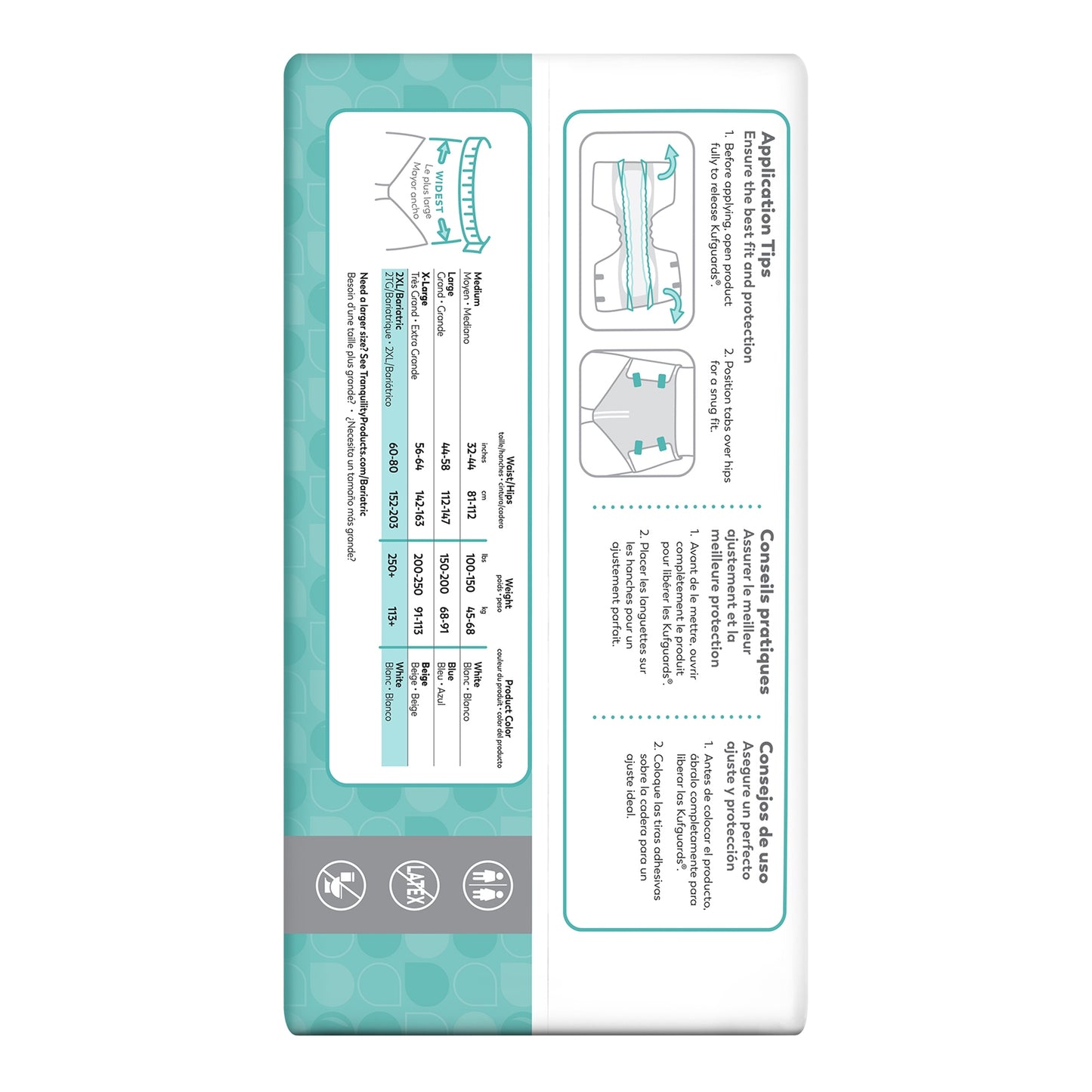 Unisex Adult Incontinence Brief Tranquility® Essential 2X-Large Disposable Heavy Absorbency