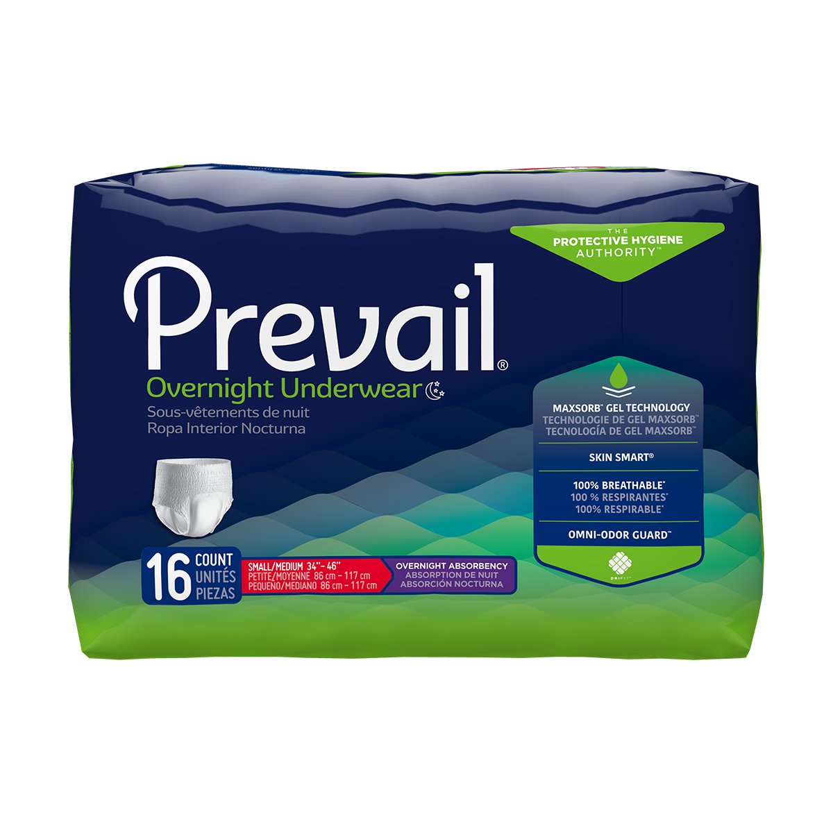 HMEPVX512 - Prevail Overnight Absorbency Underwear - Small/Medium