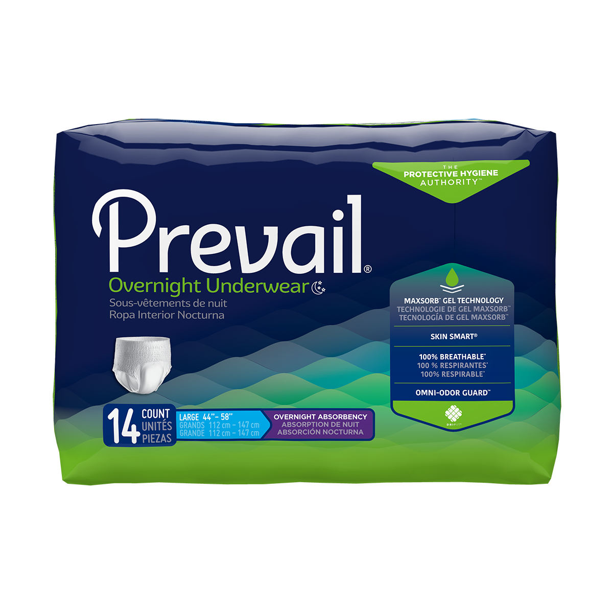 HMEPVX513 - Prevail Overnight Absorbency Underwear - Large