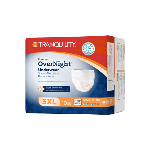 Unisex Adult Absorbent Underwear Tranquility® Premium OverNight™ Pull On with Tear Away Seams 3X-Large Disposable Heavy Absorbency