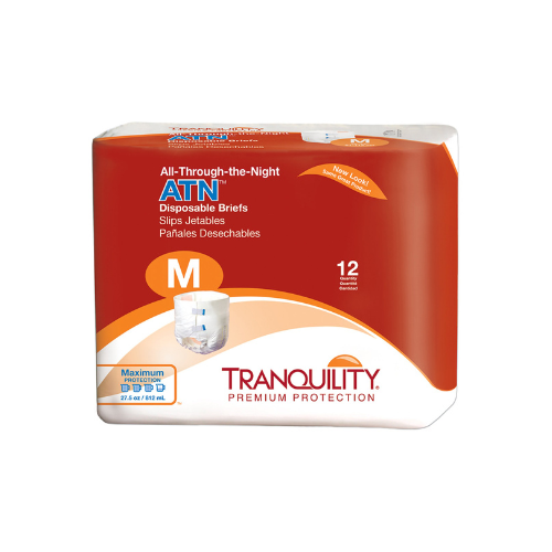 Unisex Adult Incontinence Brief Tranquility® ATN Medium Disposable Heavy Absorbency