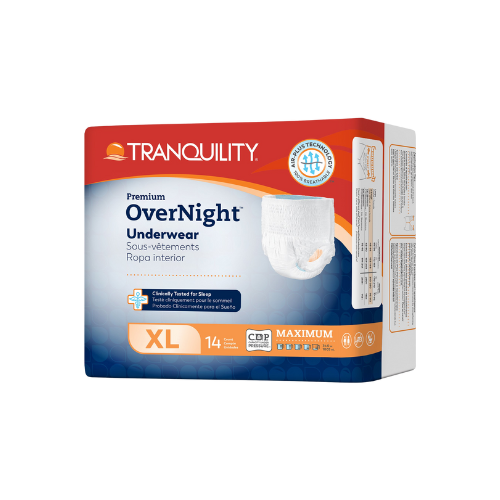 Unisex Adult Absorbent Underwear Tranquility® Premium OverNight™ Pull On with Tear Away Seams X-Large Disposable Heavy Absorbency