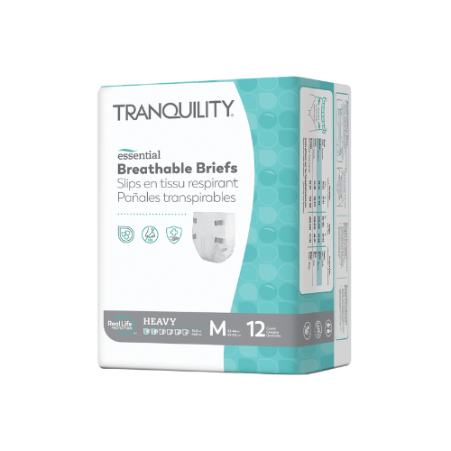 Unisex Adult Incontinence Brief Tranquility® Essential Medium Disposable Heavy Absorbency