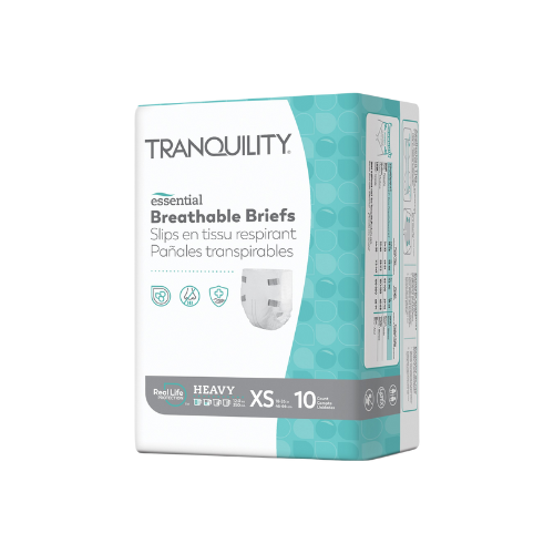 Unisex Adult Incontinence Brief Tranquility® Essential X-Small Disposable Heavy Absorbency