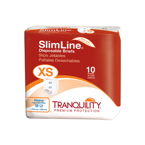 Unisex Adult Incontinence Brief Tranquility® Slimline® X-Small Disposable Heavy Absorbency