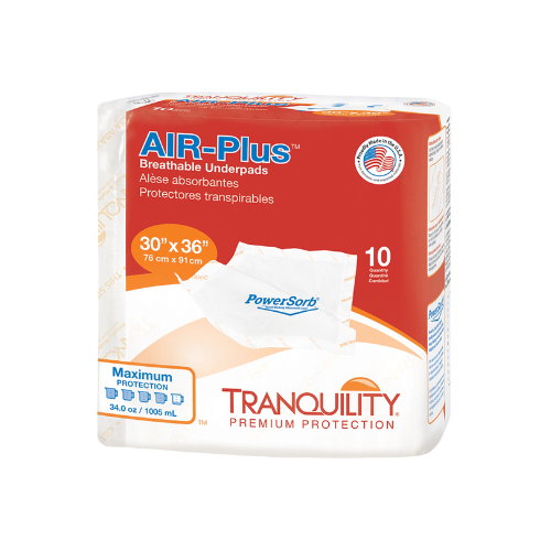 Disposable Underpad Tranquility® AIR-Plus™ 30 X 36 Inch Powersorb® Material Heavy Absorbency