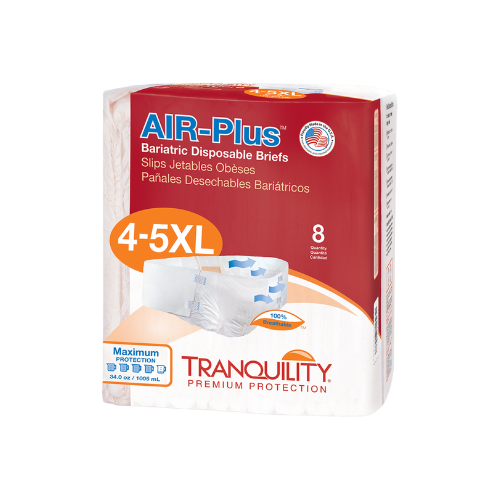 Unisex Adult Incontinence Brief Tranquility® AIR-Plus™ Bariatric 4 to 5X-Large Disposable Heavy Absorbency