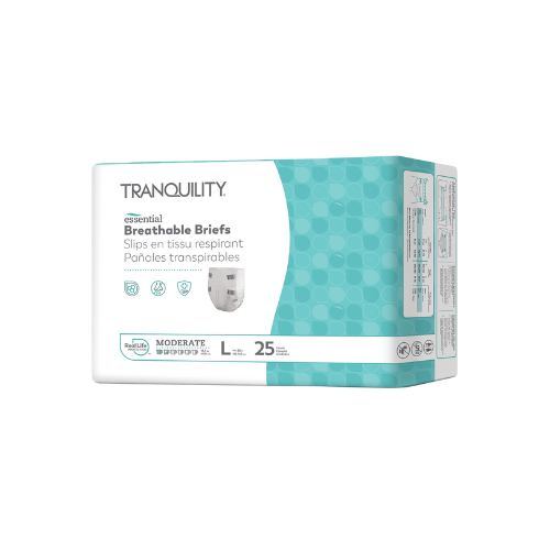 Unisex Adult Incontinence Brief Tranquility® Essential Large Disposable Moderate Absorbency