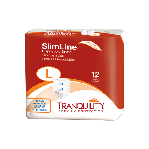 Unisex Adult Incontinence Brief Tranquility® Slimline® Large Disposable Heavy Absorbency