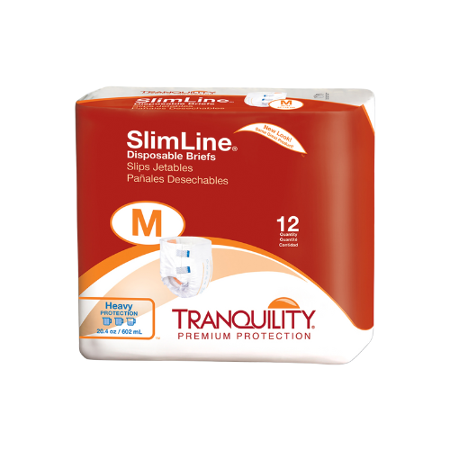 Unisex Adult Incontinence Brief Tranquility® Slimline® Medium Disposable Heavy Absorbency