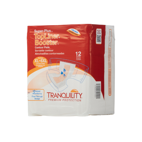 Booster Pad Tranquility® Top Liner® Contour 14 X 32 Inch Heavy Absorbency Super Absorbent Core One Size Fits Most