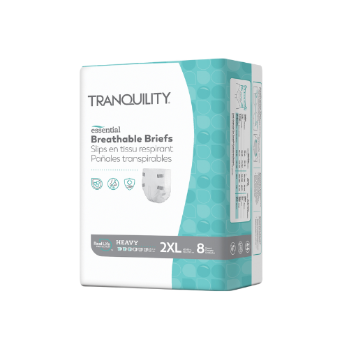 Unisex Adult Incontinence Brief Tranquility® Essential 2X-Large Disposable Heavy Absorbency