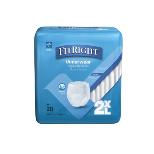 FitRight Heavy Absorbency Protective Underwear, Size 2XL, 68″-80″ Waist