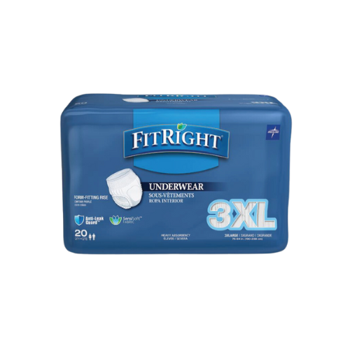 FitRight Heavy Absorbency Protective Underwear, Size 3XL, 75″-94″