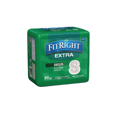 FitRight Extra Cloth-Like Adult Incontinence Briefs, Size S, for Waist Size 20″-33″