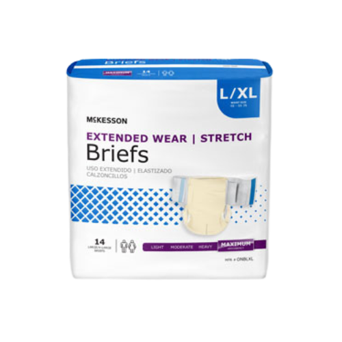 ONBLXL - McKesson Extended Wear Incontinent Brief Large/X-Large (48" - 66" Waist) - 2pk