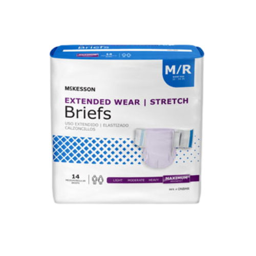 ONBMR - McKesson Extended Wear Incontinent Brief Medium (32" - 54" Waist) - 2pk