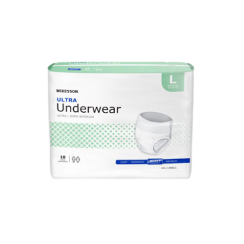 UWBLG - McKesson Underwear Ultra Absorbency Large (44" - 58" Waist) - 2pk