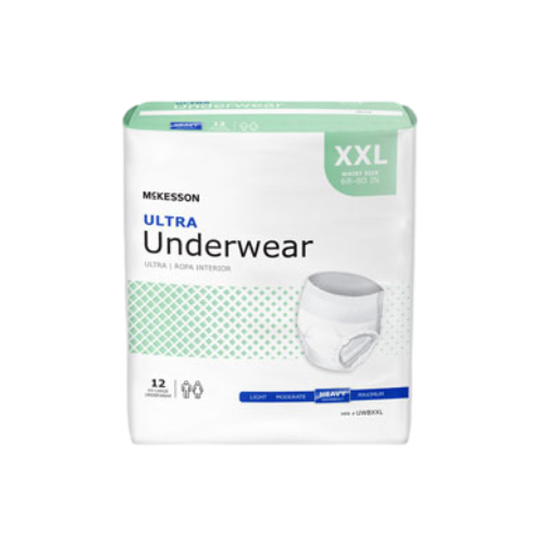 UWBXXL - McKesson Underwear Ultra Absorbency XX-Large (68" - 80" Waist) - 2pk