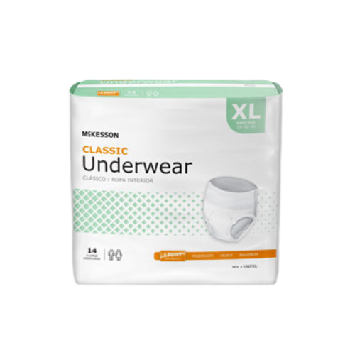 UWEXL- McKesson Underwear Lite Absorbency X-Large (58" - 68" Waist) - 2pk