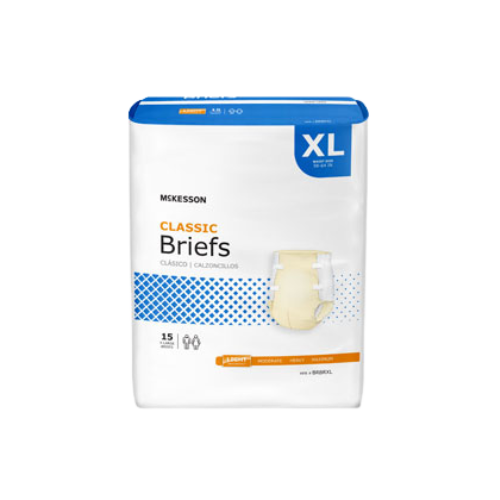 McKesson Briefs Light Absorbency X-Large - Breathable (59" - 64" Waist) - 2pk